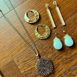 Lot of Earrings and Necklace by Kenneth Cole and Boutique Brand EUC